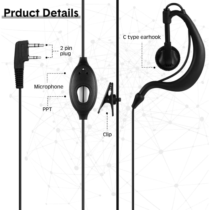 10 Fones de Ouvido Walkie Talk - Wired Earphone Mic avaliação e preço